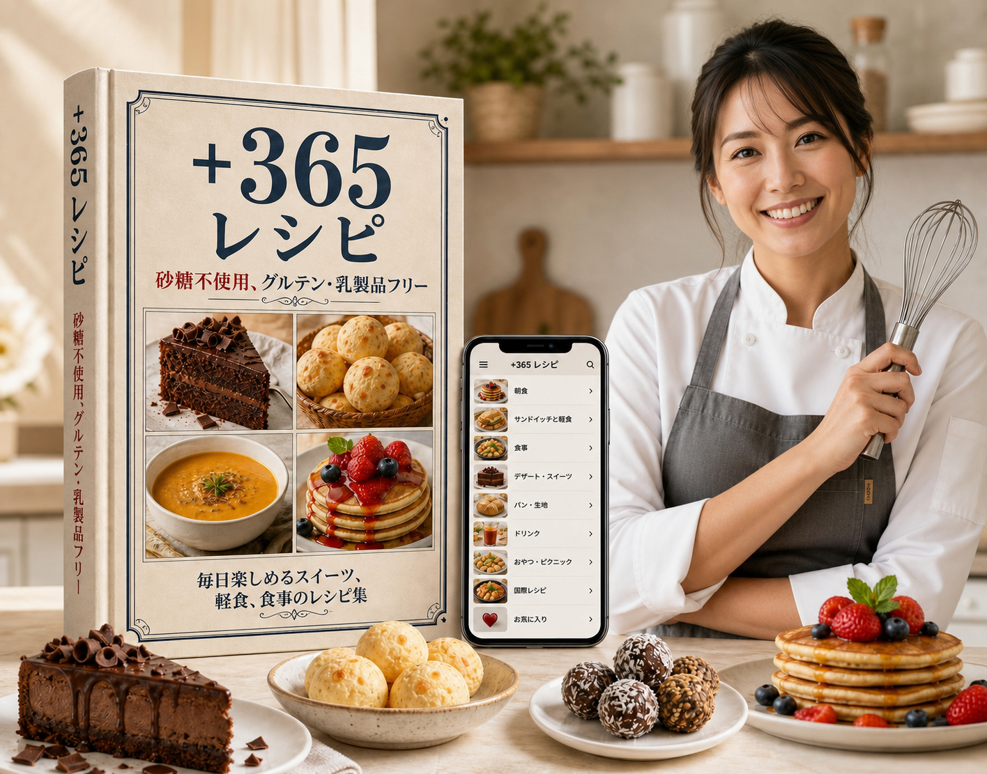 砂糖・グルテン・乳製品不使用の365レシピのレシピ集